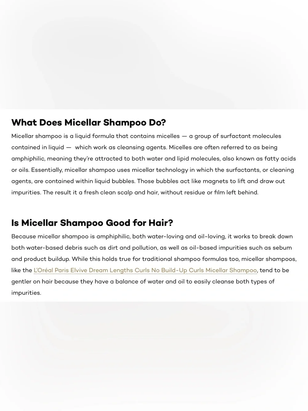 L’ORÉAL MICELLAR WATER SHAMPOO ELVIVE DREAM LENGTHS CURLS NO BUILD UP 16.9 oz